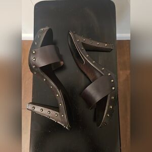 Dolce & Gabbana Brown Studded Heeled Sandals 40.5 / 9.5